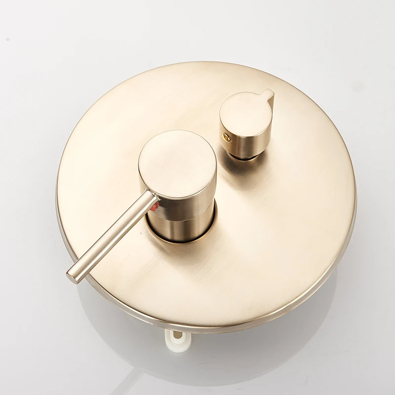 Solid Brass Brushed Gold 2-ways Concealed Shower Mixer Control Valve Round and Square Concealed Box Valve Faucet Cartridge
