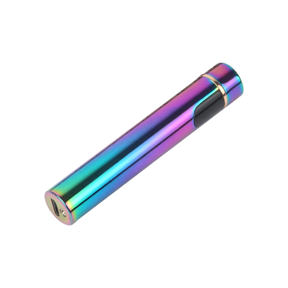 USB Зажигалка, мини зажигалка с сенсорным экраном, электрические зажигалки, ветрозащитная металлическая перезаряжаемая Зажигалка для курения DA - Цвет: Многоцветный