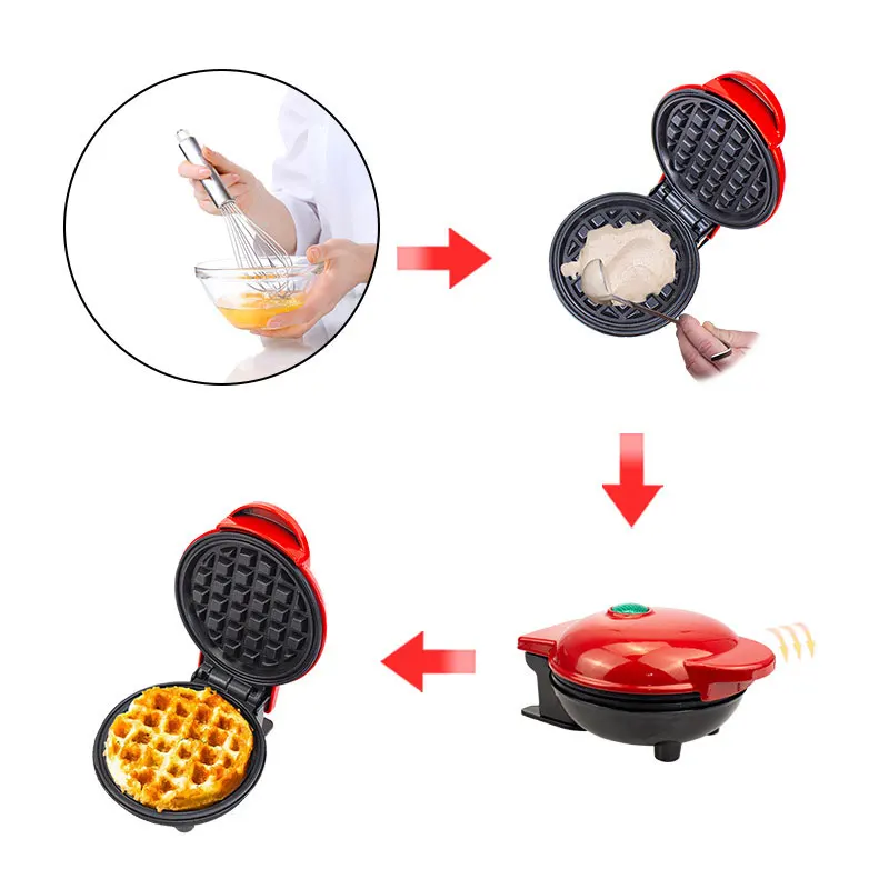 Mini Electric Waffle Machine Kitchen Cooking Utensils Breakfast Dessert Light Food Machine мультипекарь вафельница 3
