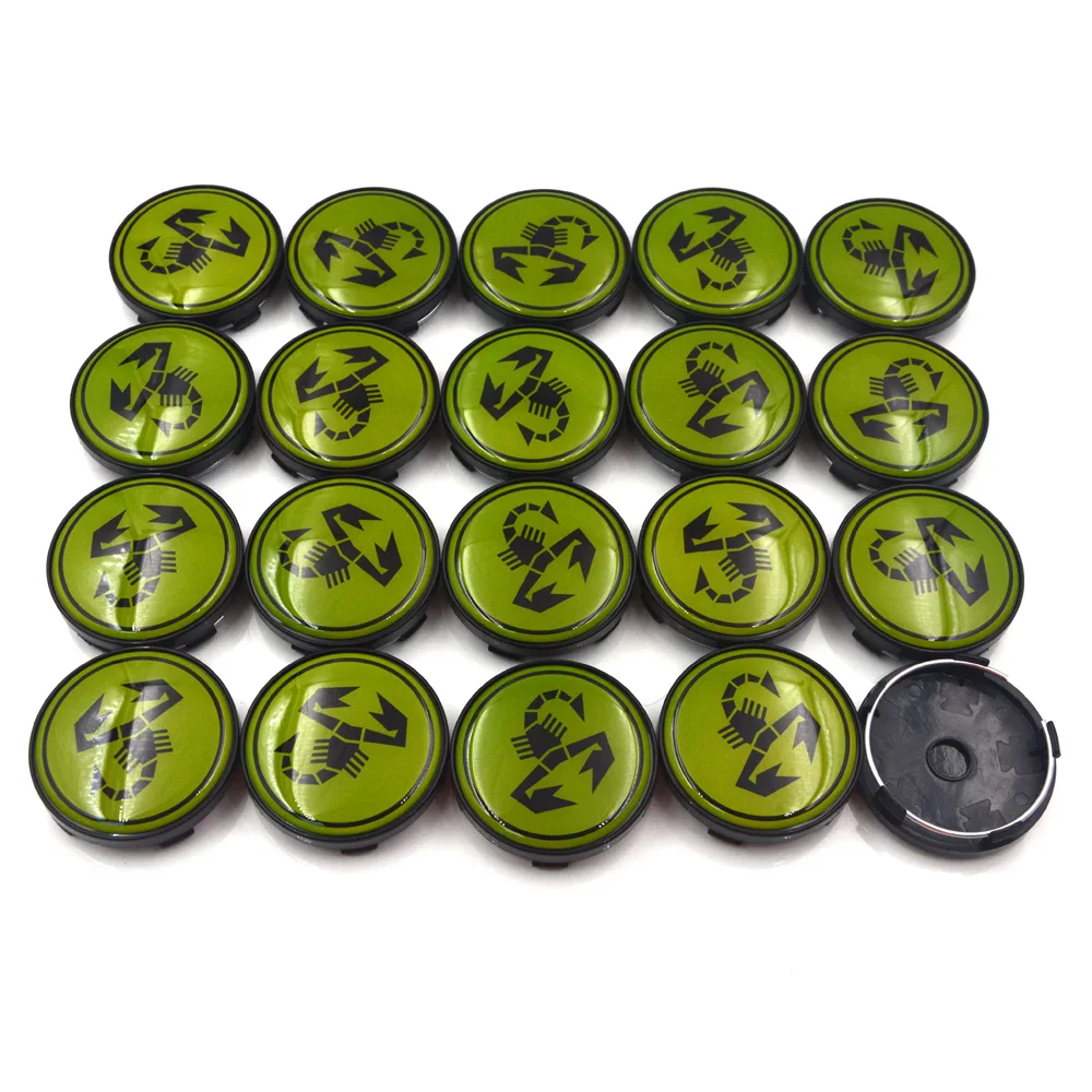 DZPFDC 4 Pièces Centre Enjoliveurs Autocollant Pour Abarth 595C 2015-2016 56mm,Autocollants Cache-Moyeux,Stickers Cache-moyeux Centre,Voiture Moyeux Autocollants,Black2