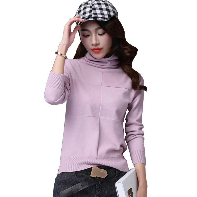 Turtleneck Sweater Female 2020 Autumn Winter Knitt Pullover Loose Long Sleeve Comfortable Soft Bottoming FC150 | Женская одежда