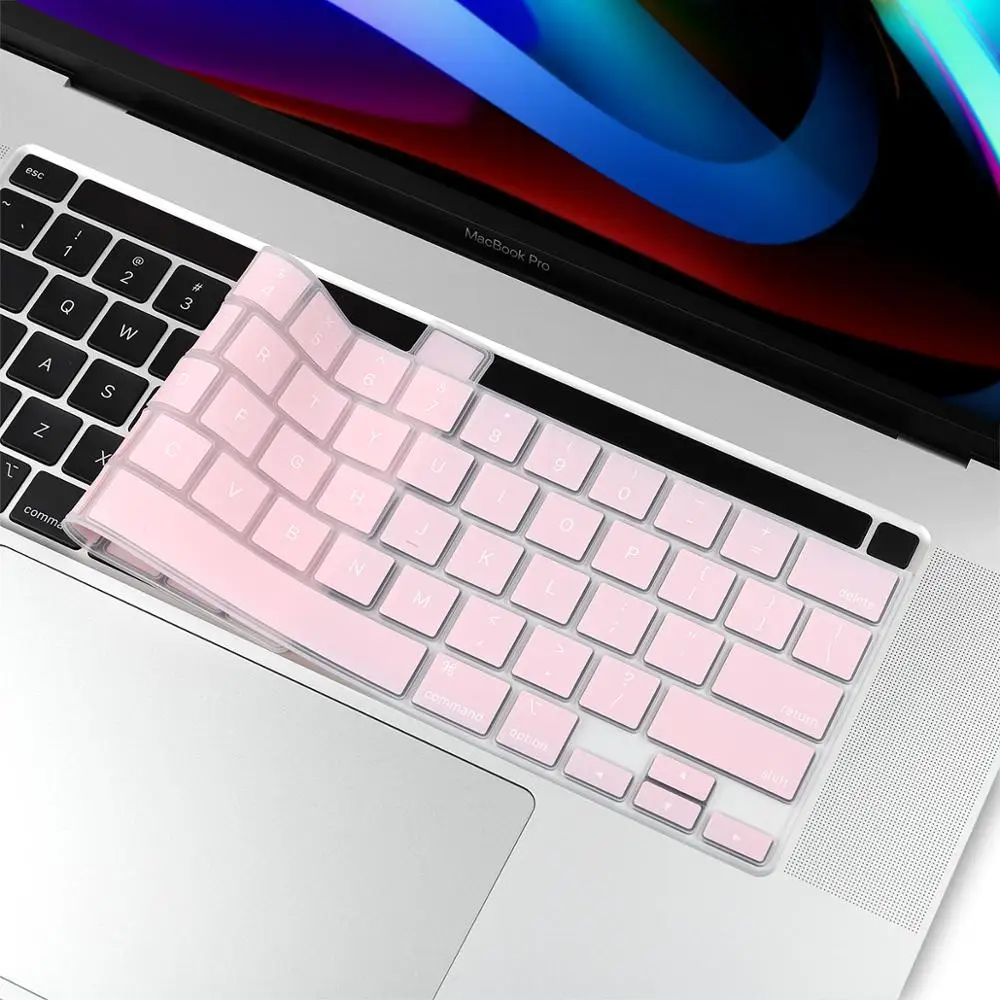 Solid Pink Чехол для клавиатуры для нового Macbook Pro 16 модель A2141 США введите Английский алфавит силиконовый защитный чехол для клавиатуры - Цвет: Solid Pink