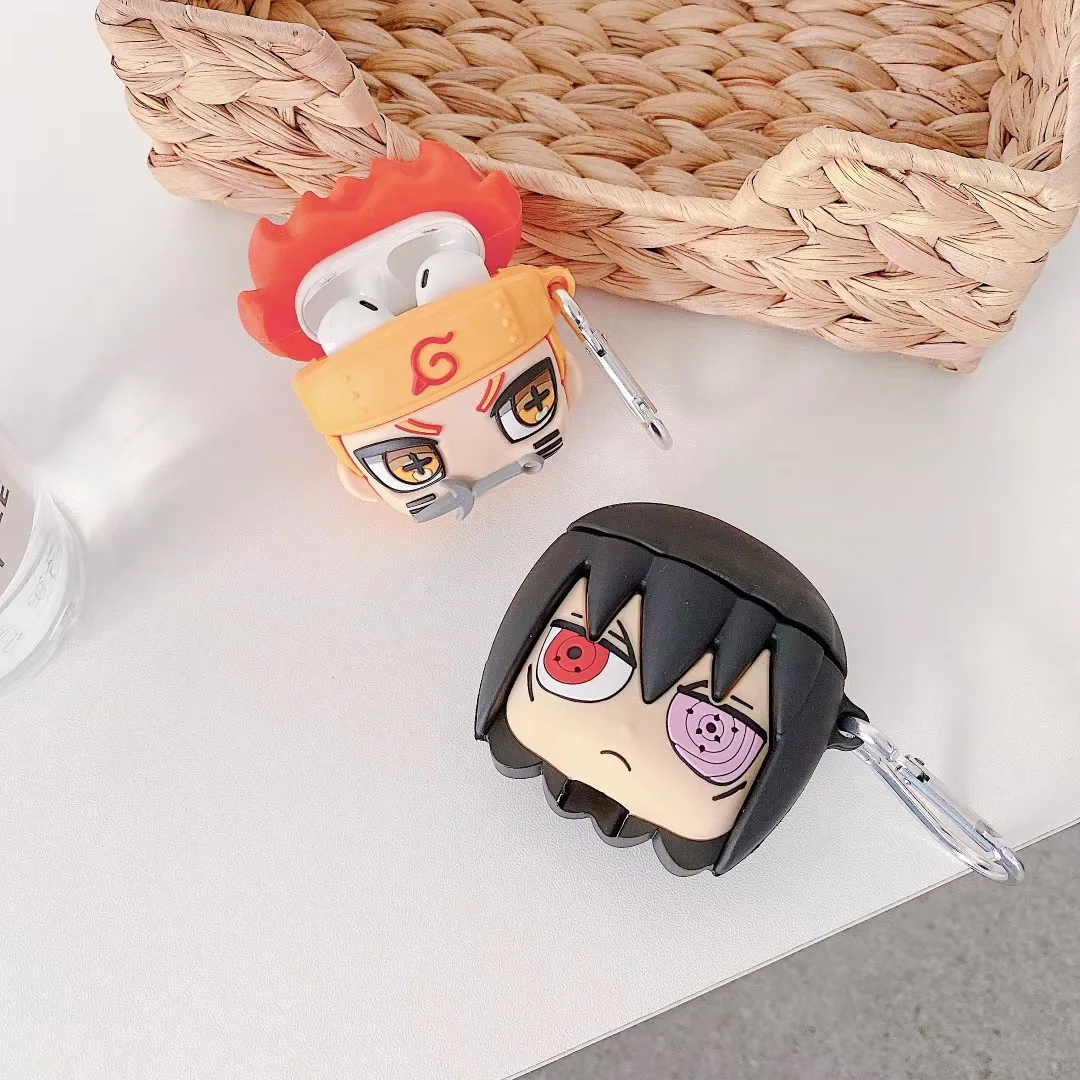 Чехол для наушников Airpods 1/2 чехол силиконовый Sasuke Naruto аниме мягкий Apple Air Pods2 Earpods