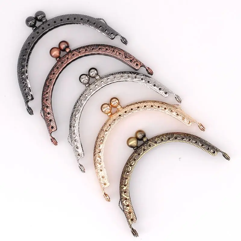 Marco de Metal de doble cuenta de 8,5 cm para bolso, Asa de mano, accesorios de bolso, monedero, cierre de broche, cierre de Metal, Hardware de bolsas