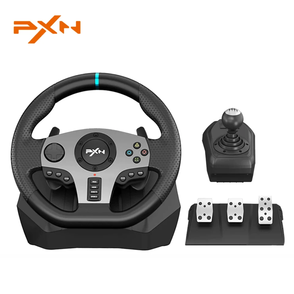 Gaming Steering Wheel Pedal Pxn-v9 Gamepad Racing Manual Transmission Vibration For 900° - Wheels - AliExpress