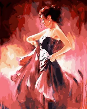 

Unframe diy oil picture oil paintings by numbers figure painting paint by number for home decor 4050cm dancer