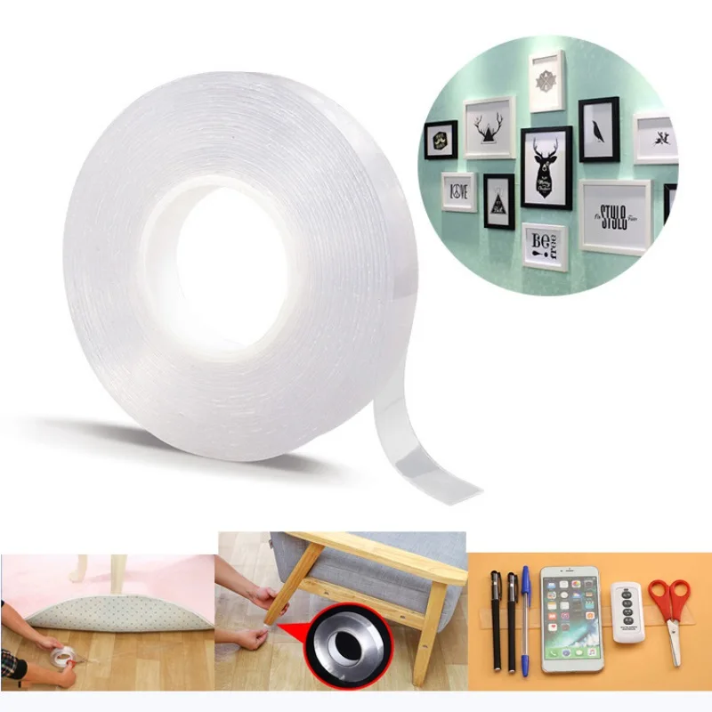 

Clear Multifunction Nano Tape Traceless Washable Adhesive Gel Pads Double-Sided Non-Slip Removable Sticky Strips