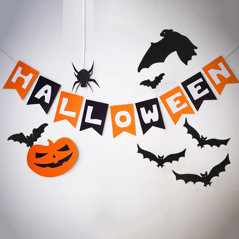 

2sheets 3D Black Bat Wall Window Stickers PVC Removable Bats Wall Tile Sticker Decal DIY Halloween Home Living Room Decorations