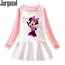 Рождественский костюм для девочек; осеннее платье принцессы с длинными рукавами; одежда с Минни Маус; Vestidos; платье-Толстовка; одежда для малышей