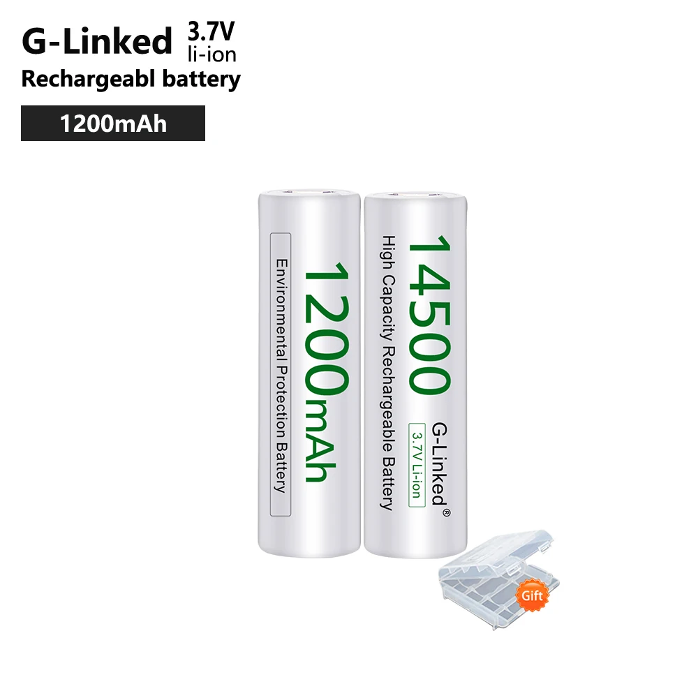 Аккумуляторная батарея G-Link 14500 литий-ионная AA 3 7 мАч 1200 в с держателем для батареи
