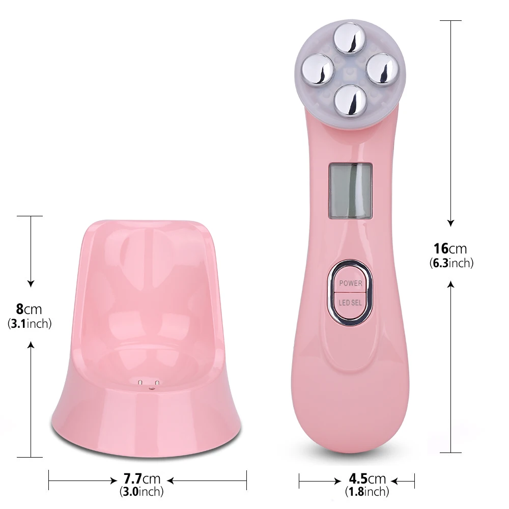  Box Packing 5 in 1 RF EMS LED Photon Electroporation Microcurrent Beauty Device Face Lifting Anti-a