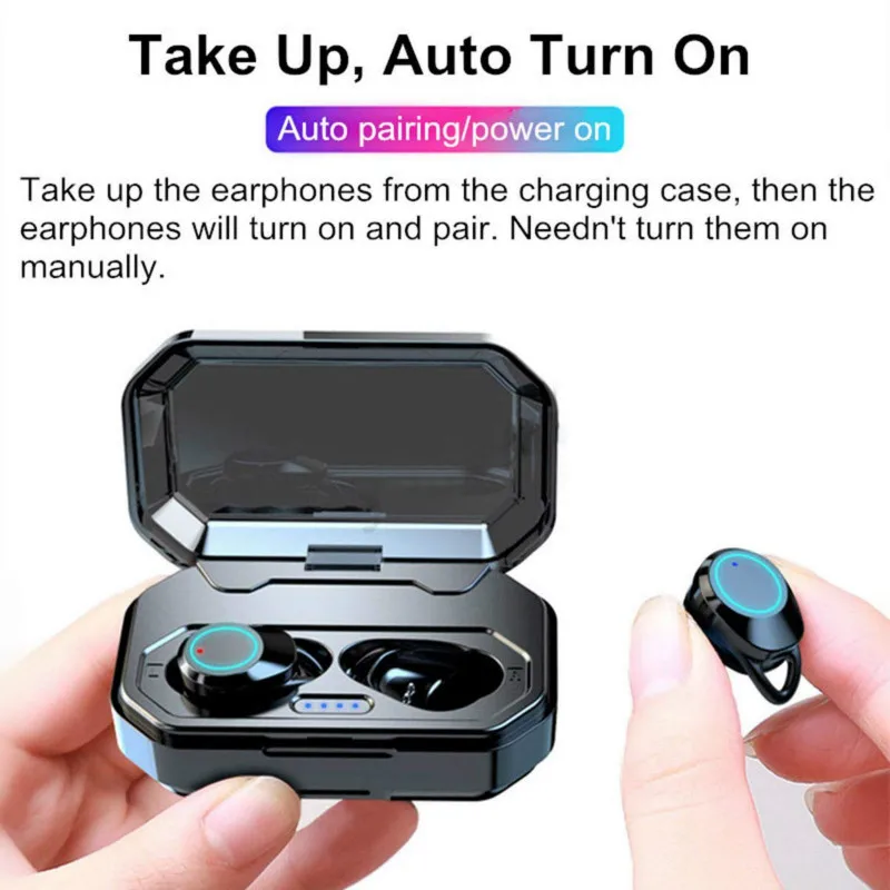 TWS Bluetooth 5 0 Earbuds True Wireless Earphones Stereo Handsfree Headset with mic for iPhone Android Samsung Phone