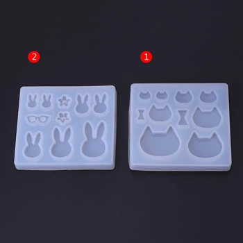 

Silicone Mold DIY Jewelry Pendant Cat Head Rabbit Crafts Decorative Epoxy Resin Y4QB