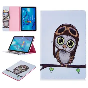 

Cartoon Animals Pattern PU and PC Case For Huawei MediaPad M5 10.8 CMR-AL09 CMR-W09 Auto Wake Sleep Stand Flip Cove