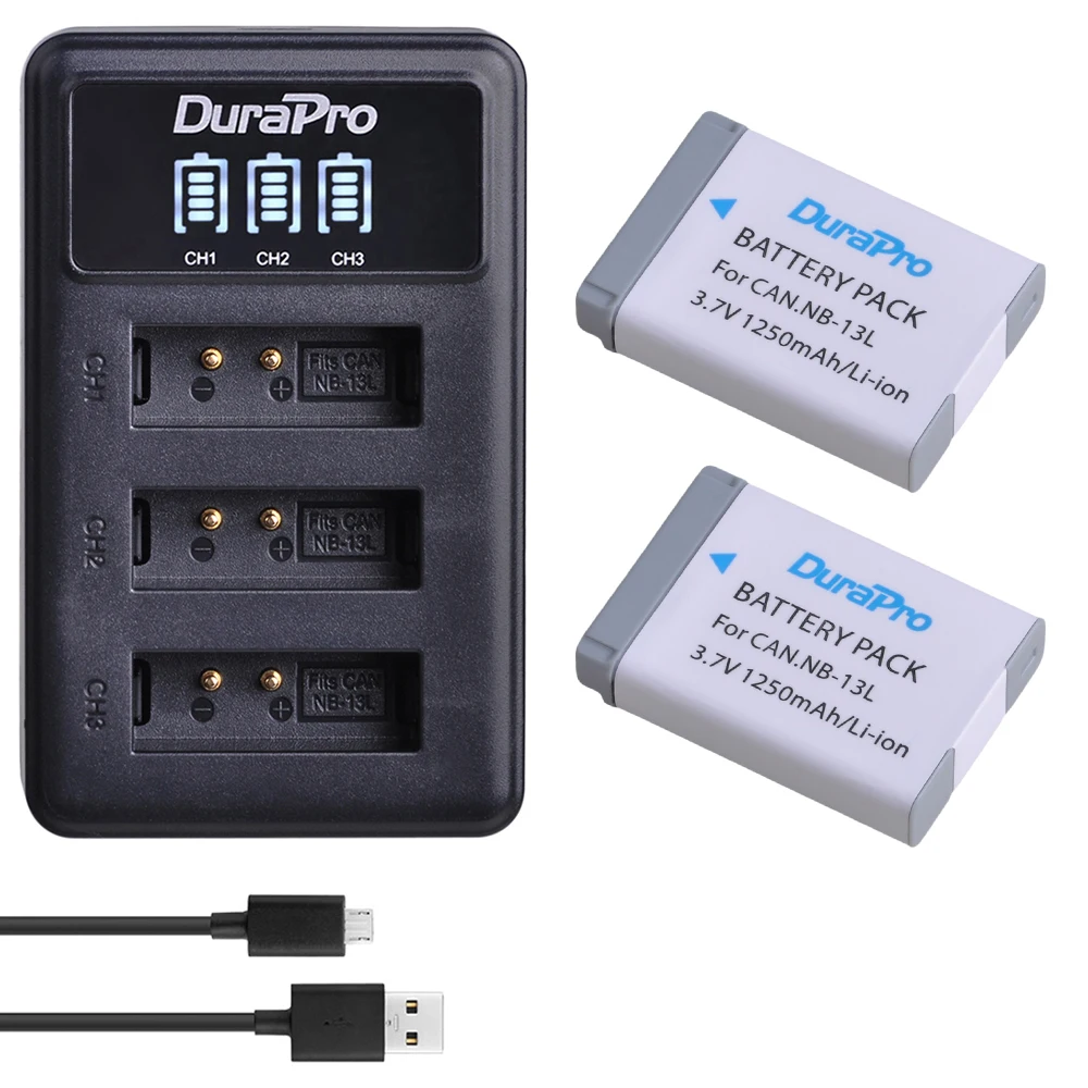 2 шт. NB-13L NB 13L 1250 мА/ч, Перезаряжаемые Батарея+ светодиодный 3-Порты USB Зарядное устройство для Canon G5X G7X G9X G7 X Mark II SX720 HS Камера