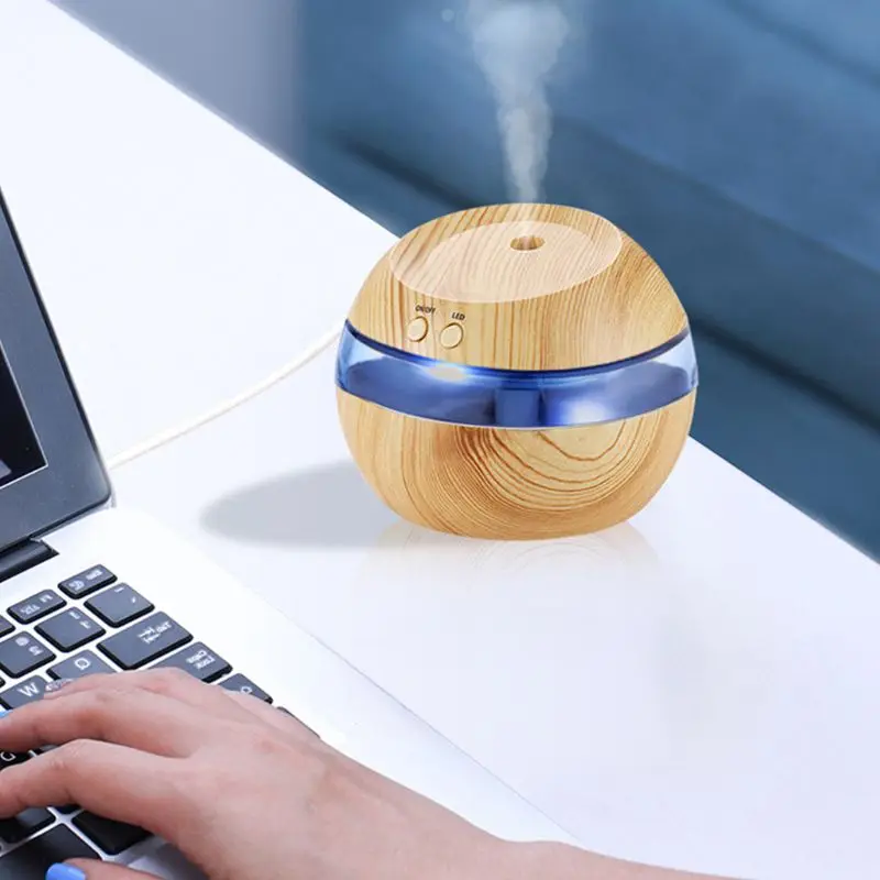 Мини чистый увлажнитель 300 мл древесины usb зарядка эфирные масла диффузоры комнаты A6HB