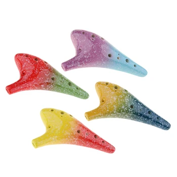 

1 Set Colorful Ceramic Glaze 12 Holes AC Alto C Ocarina Vessel Flute Xun
