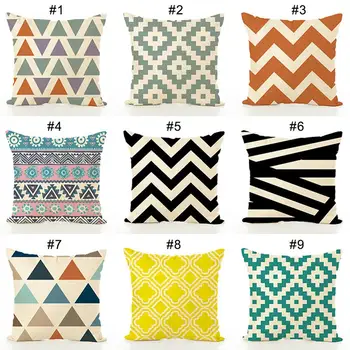 

New Pillows Vintage Geometric Flower Cotton Linen Throw Pillow Case Cushion Cover Home Pillowcase