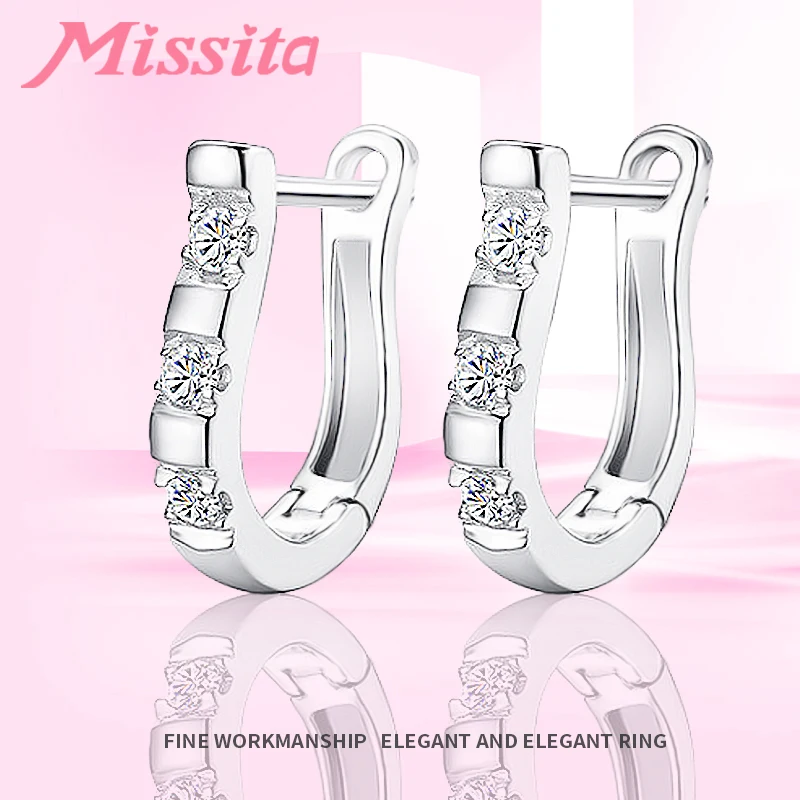 MISSITA 100% новинка 2019 модные Кристальные серьги арфы для женщин серебряные