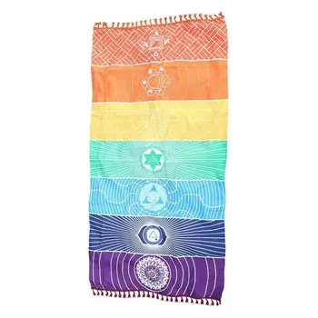 

Meditation Yoga Rug Towels Mexico Chakras Tassel Striped Floor Mat Tassel Tapestry 150cm70cm Colorful