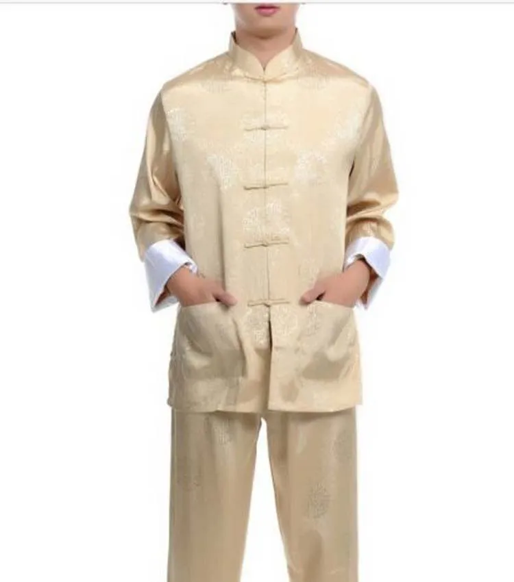 5 colour Chinese Style men's Dress silk kung fu tang suit pajamas pajamas set silk pajamas man pajamas set Tai Chi Martial Arts Suits Set Size M-3XL