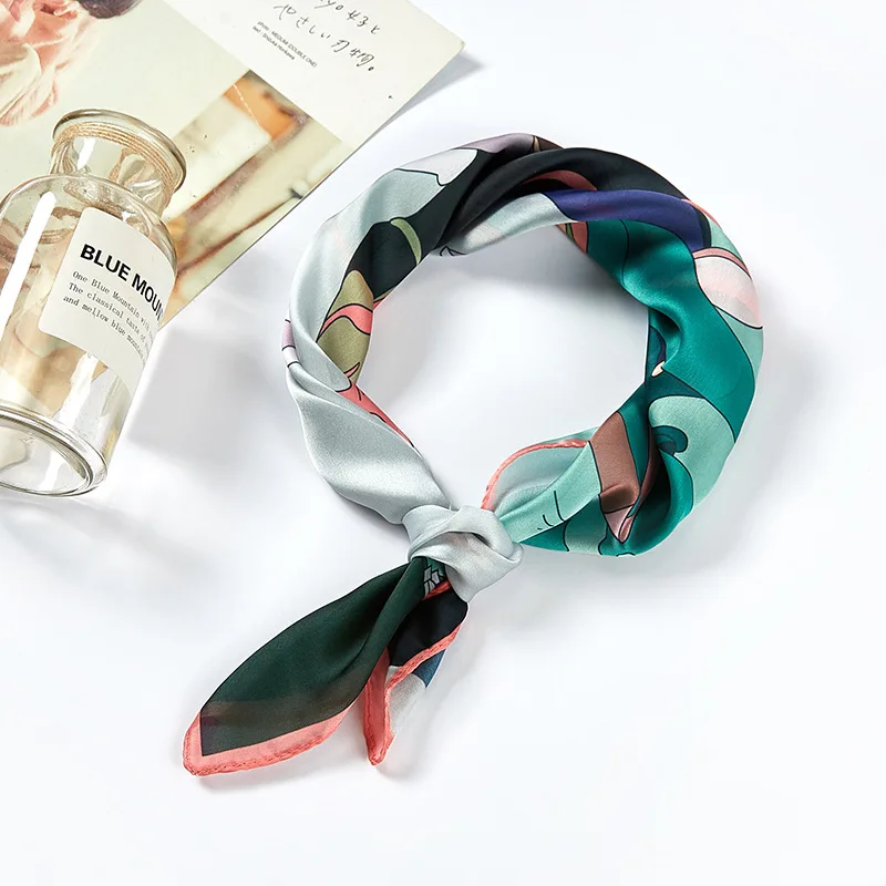 

Cute Hair Scarf For Women Fashion Print Kerchief Silk Satin Bag Scarfs Female 53cm*53cm Small Bandana Head Scaves Ladies