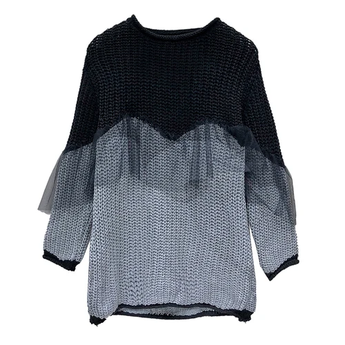 grey SuperAen, корейский стиль, пуловеры, свитера для женщин, кружева, сшитые, осень и зима, новые женские свитера, модные женские топы - Цвет: grey
