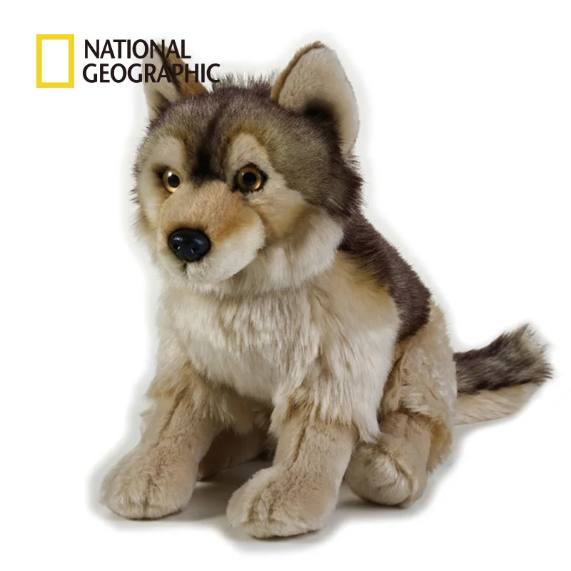 National Geographic плюшевая игрушка, чучела, полипропилен, хлопок, волк, 25 см, кукла, подарок