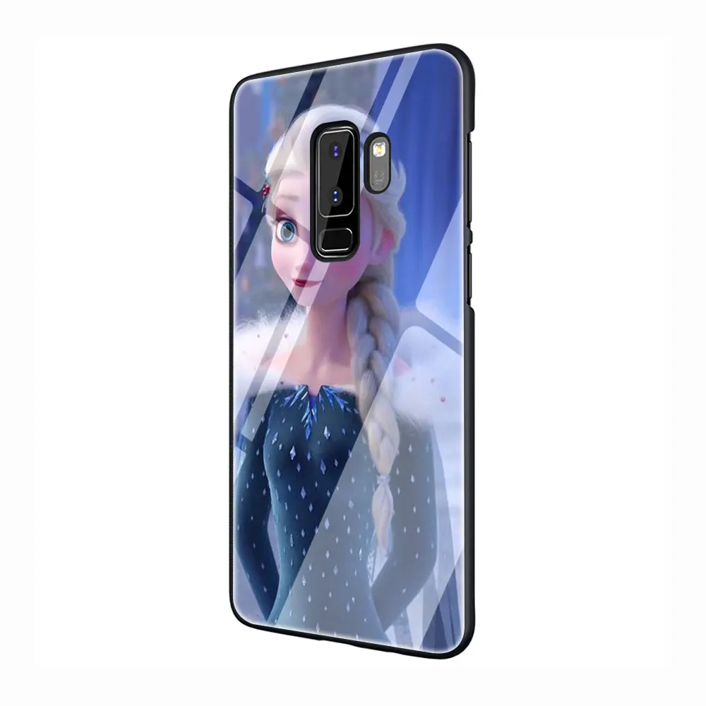 G10 EWAU Снежная Королева Эльза закаленное Стекло Телефон чехол для Galaxy S7 edge S8 9 10 Plus, Note 8, 9, 10, A10 20 30 40 50 60 70 - Цвет: G10