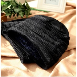 Knitted Hat Beanie Winter Unisex Beanie Hats Knitted Cap Solid Color Unisex Elastic Woolen Hats Winter Skiing Warm Knitted Hats