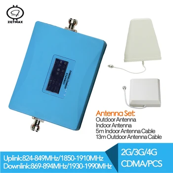 

ZQTMAX gsm cell phone signal booster 2G 3G 4G repeater cdma pcs umts lte repetidor amplifier with Logarithmic antenna sets
