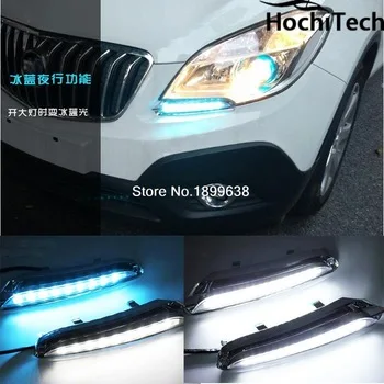 High quality 3 colors white yellow ice blue LED Car DRL Daytime running lights fog light for Opel Mokka 2012 2013 2014 2015