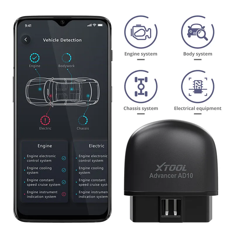 Новейший диагностический сканер XTOOL AD10 OBD2 ELM 327 считыватель кодов для Android с