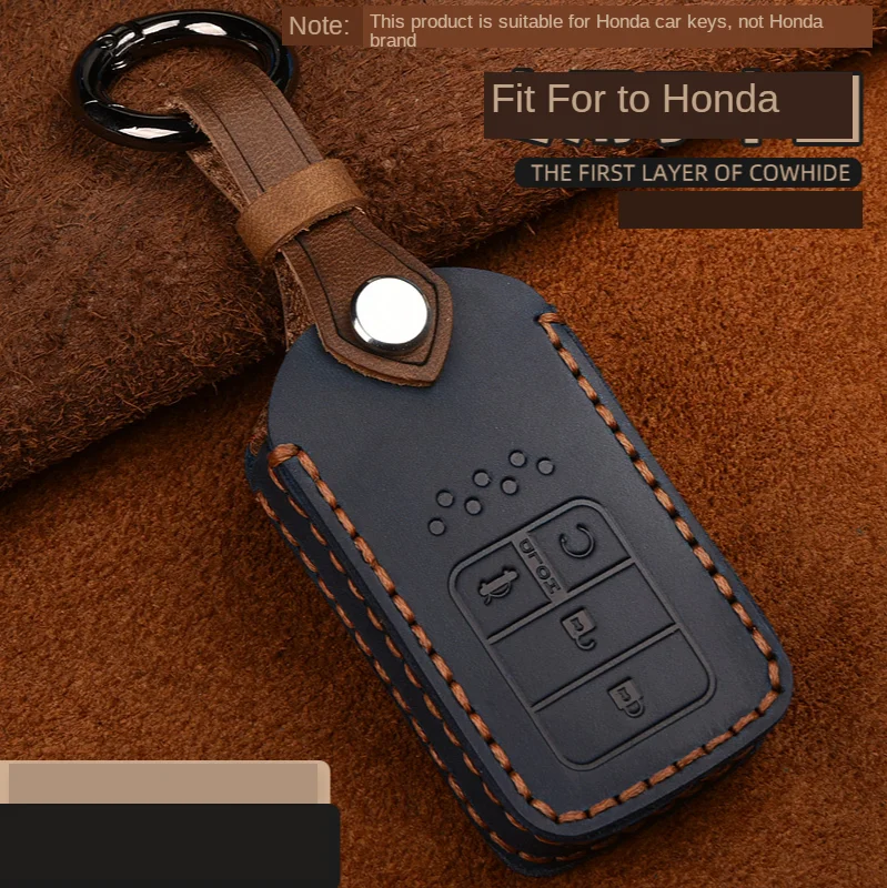 Suede Leather Car Smart Key Case Cover Fob Holder For Honda Accord Civic CRV CRZ