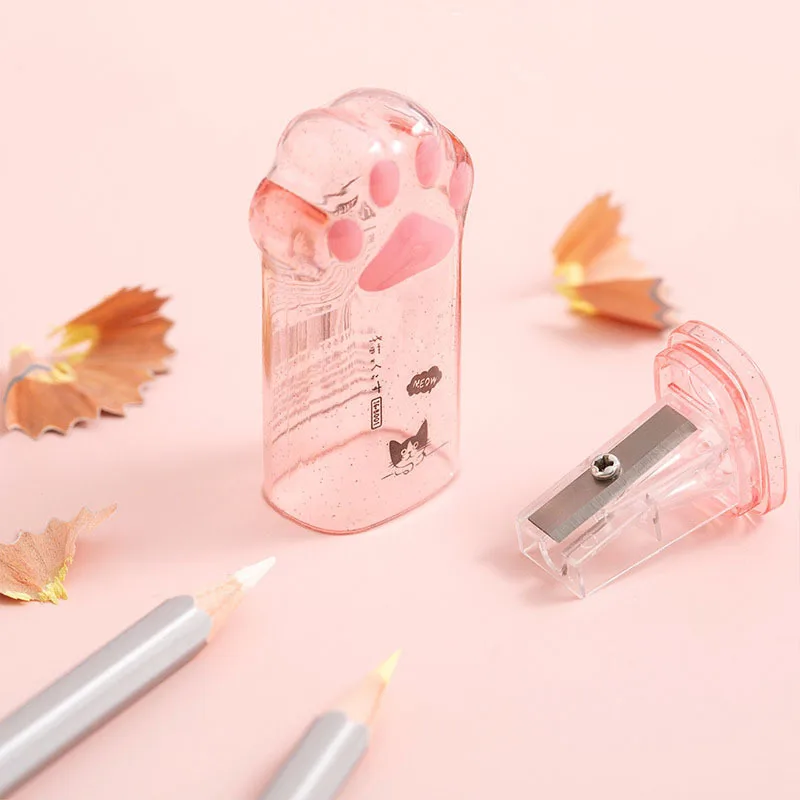 School Office Supplies Lytwtw's Pencil Sharpener 1 Pieces Cute Cat Paw Creative Stationery pencil sharpener