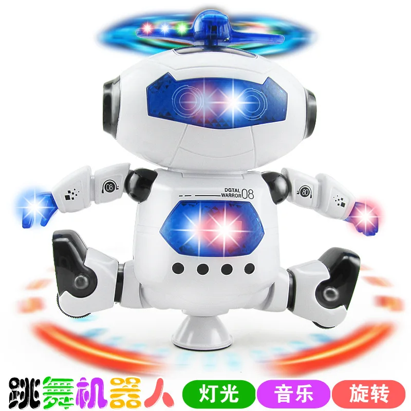 Детский космический танцующий Электрический робот, вращающийся на 360 градусов, светящаяся музыкальная инфракрасная стойка, горячая Распродажа игрушек