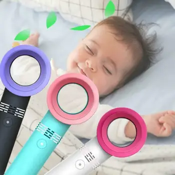 

2020 Portable USB fan Rechargeable Bladeless Hand Held Fan with three-speed adjustable Wind power For Desktop Laptop Mini Fan