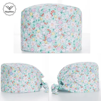 

Medical accessories Surgical Cap Men and women Doctor Nurse Hat Operating Room Hat Dental Beauty Salon Work Cap blue Printing