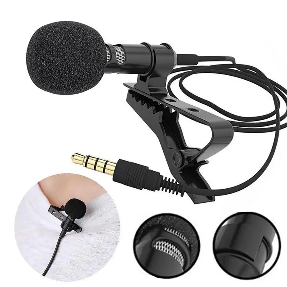 

Professional For Phone Portable Mini Stereo HiFi Sound Quality Condenser Microphone Clip Lapel Mic For Loudspeaker