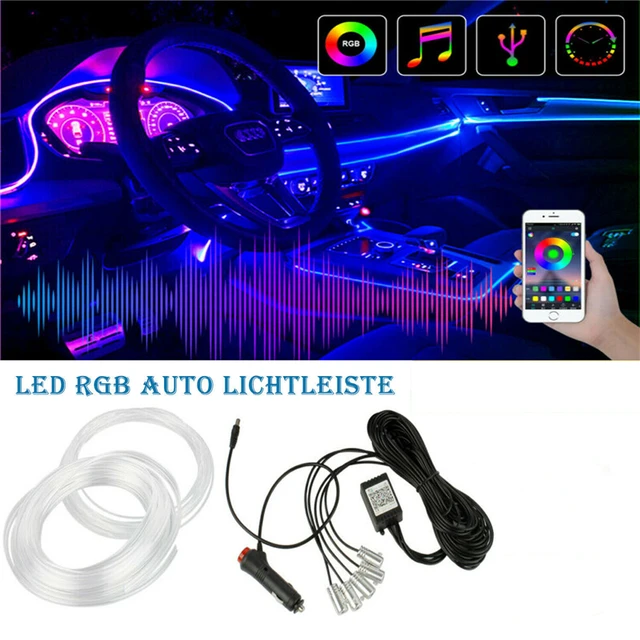 12V 6M Strip LED Car RGB Light Mood Lamp Sound Sensor Bluetooth