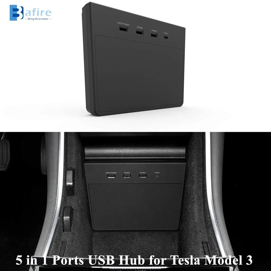 Usb-хаб для Tesla Model 3 до июня 2020 года с портами 5 в 1 видеорегистратор и прибор