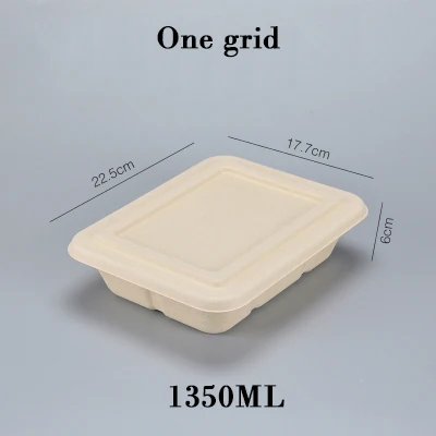 10 шт., 5 отсеков, Bento Box, экологичный Ланч-бокс, контейнер для еды, одноразовая целлюлозная посуда, домашняя Ланч-бокс - Цвет: One grid H