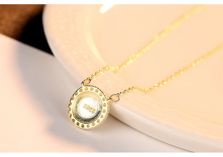 Gem&Time, Настоящее серебро 925, Матовый круглый чокер, ожерелье для женщин, проложенный, блестящий, циркониевый круг, ожерелье, хорошее ювелирное изделие, подарок SN0315