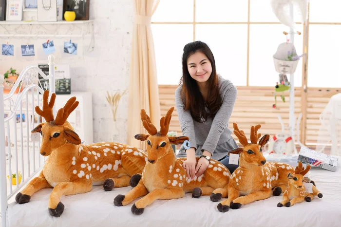 Simulation Sika Deer Stuffed Soft Deer for Kids Baby Plush Doll Toy Kid Gift