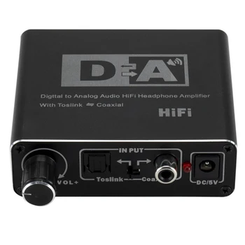 

Digital to Analog Audio Converter HiFi 3.5mm Headphone Amplifier Toslink Optical Coaxial Output 192kHz/24bit