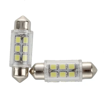 

2pcs White e 6 SMD LED Car Interior Festoon Bulb C5W Light Lamp 36mm DC 12V