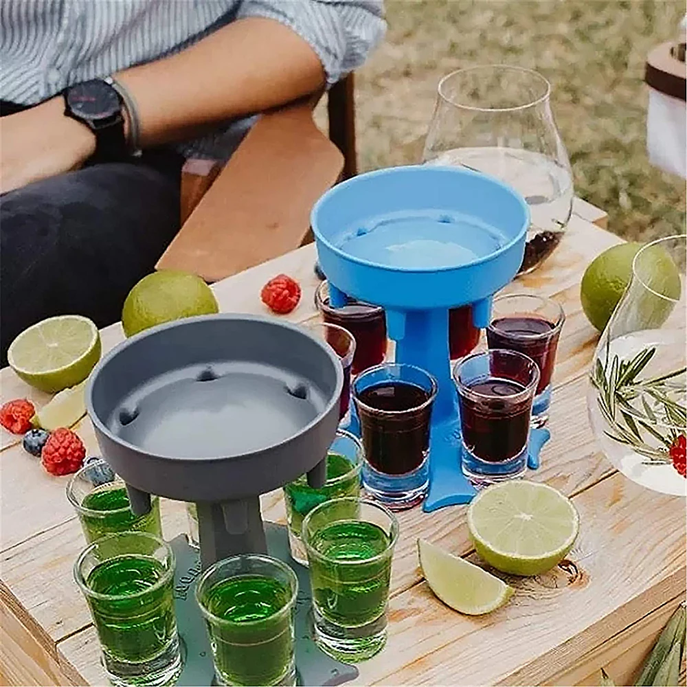 Beer-Wine-Glass-Dispenser-Portable-Plastic-6-Shot-Holder-Drinking-Games-Shot-Glasses-Get-Festival-Party