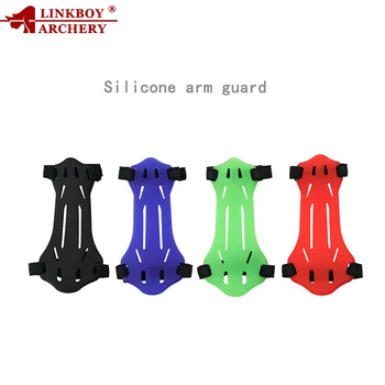 

4 Colors 14.3 x 6.5 cm Archery Safety Protection in Soft Rubber Safe Arm Guards for Recurve Bow Archery Hunting 30pcs