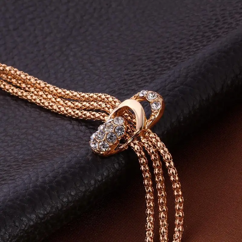 Нигерийские Золотые Ювелирные наборы для женщин австрийский кристалл Дубай ожерелье серьги кольцо набор свадебные модные женские аксессуары