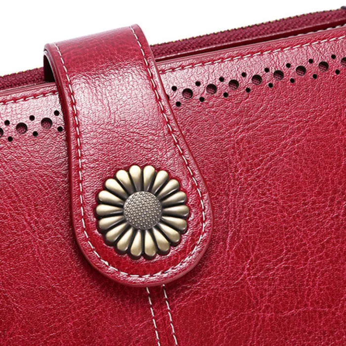 Горячая RFID женский кожаный Длинный кошелек на молнии многофункциональный большой емкости кошелек-B5